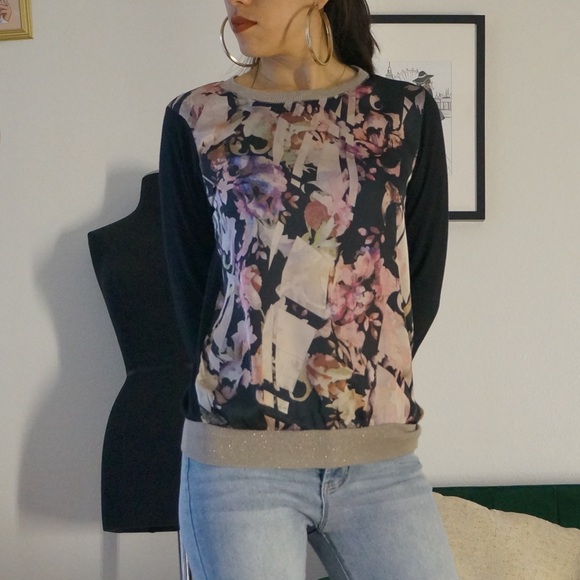 Forever 21 Multicolor  Silky Long Sleeve Top Size S - Picture 3 of 7